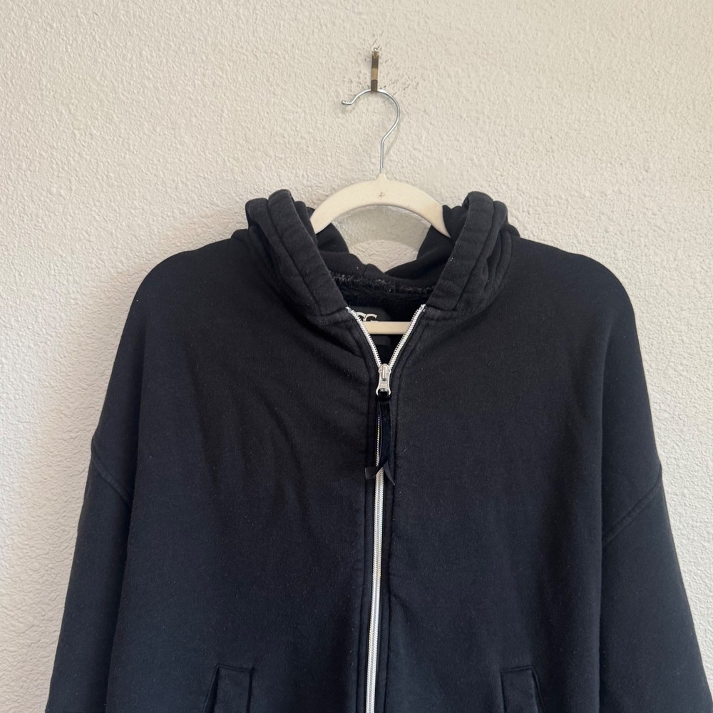UGG RTW Black Fleece Lined Full Zip Hoodie Jacket Womens Size Medium Cozy Lounge - Picture 2 of 14
